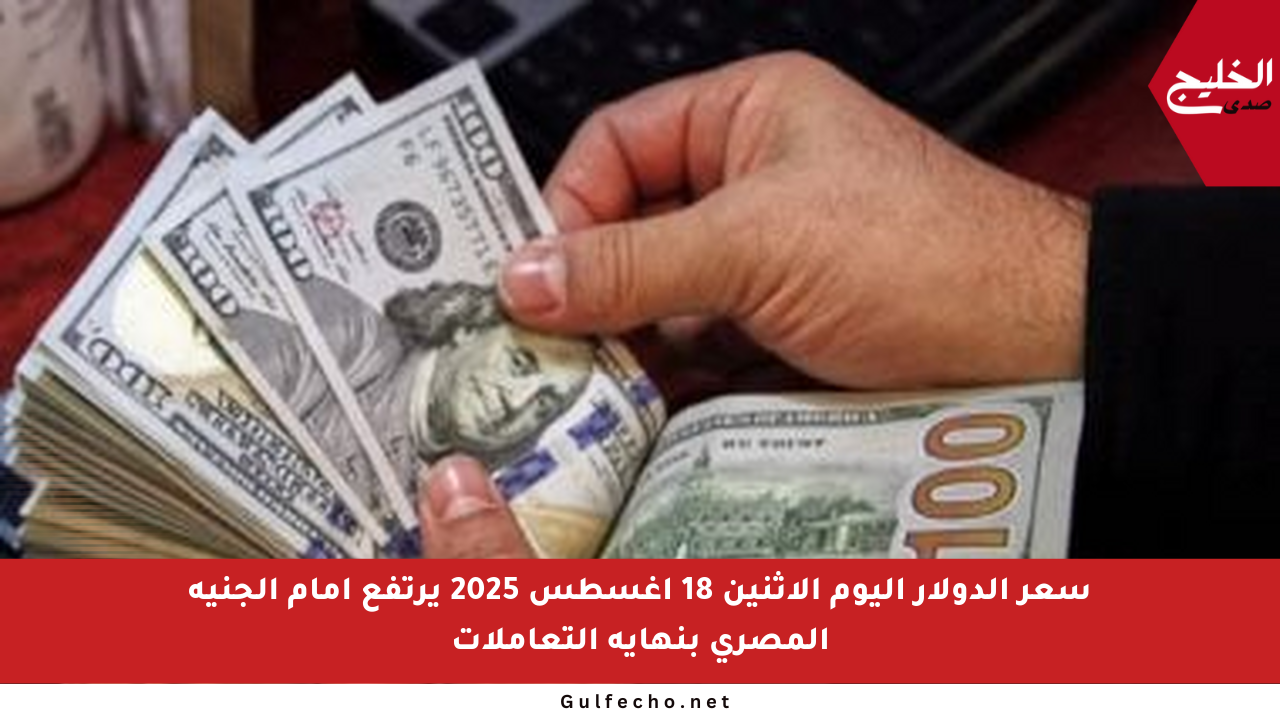 سعر الدولار اليوم الإثنين 18 أغسطس 2025 يرتفع أمام الجنيه المصري بنهاية التعاملات